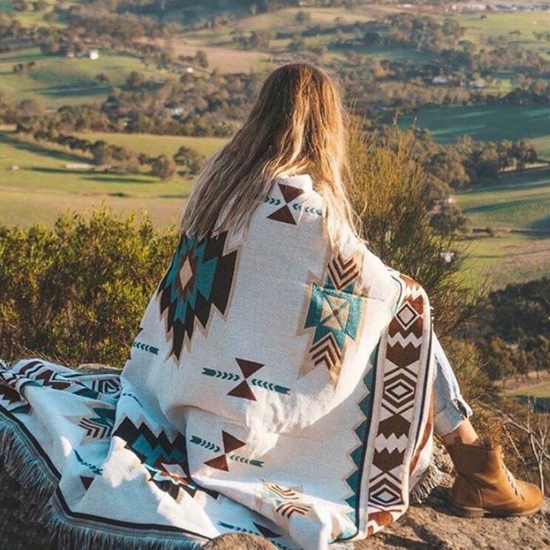 Details about   Large Spring Green Tribal Cotton Throw Ethnic Blanket BOHO Camping Picnic Rug