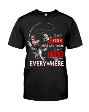 FISHING FISH HERE AND THERE GG Classic T-Shirt