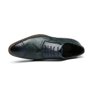 men s dress shoes new snakeskin pattern brogue man leather shoes vintage carved formal business flats 1