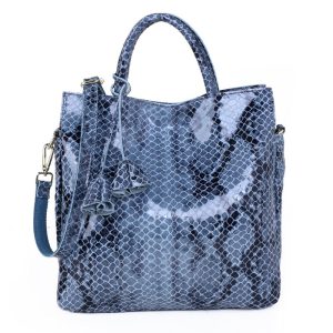 2022 casual cow leather snake pattern women handbag large totes shopping bags
