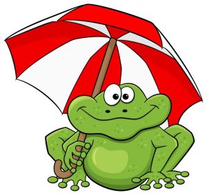 Full clilpart Cartoon Frog with Umbrella