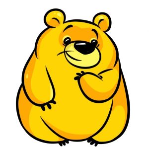 Full clilpart Big yellow bear cartoon