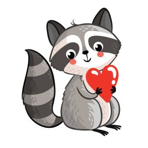 Full clipart Cute Raccoon