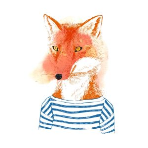 Full clipart Fox in hipster style