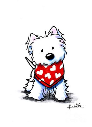 Full clipart Valentine Westie Dog