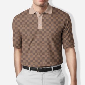 Cheap Beige Collar LV Monogram Polo Shirt Mens, Louis Vuitton Polo