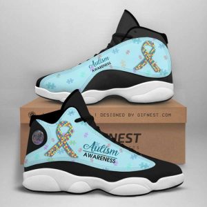 autism ribbon air jordan 13 sneakers shoes autism awareness shoes gifts for men women ht cf4wayzzs8