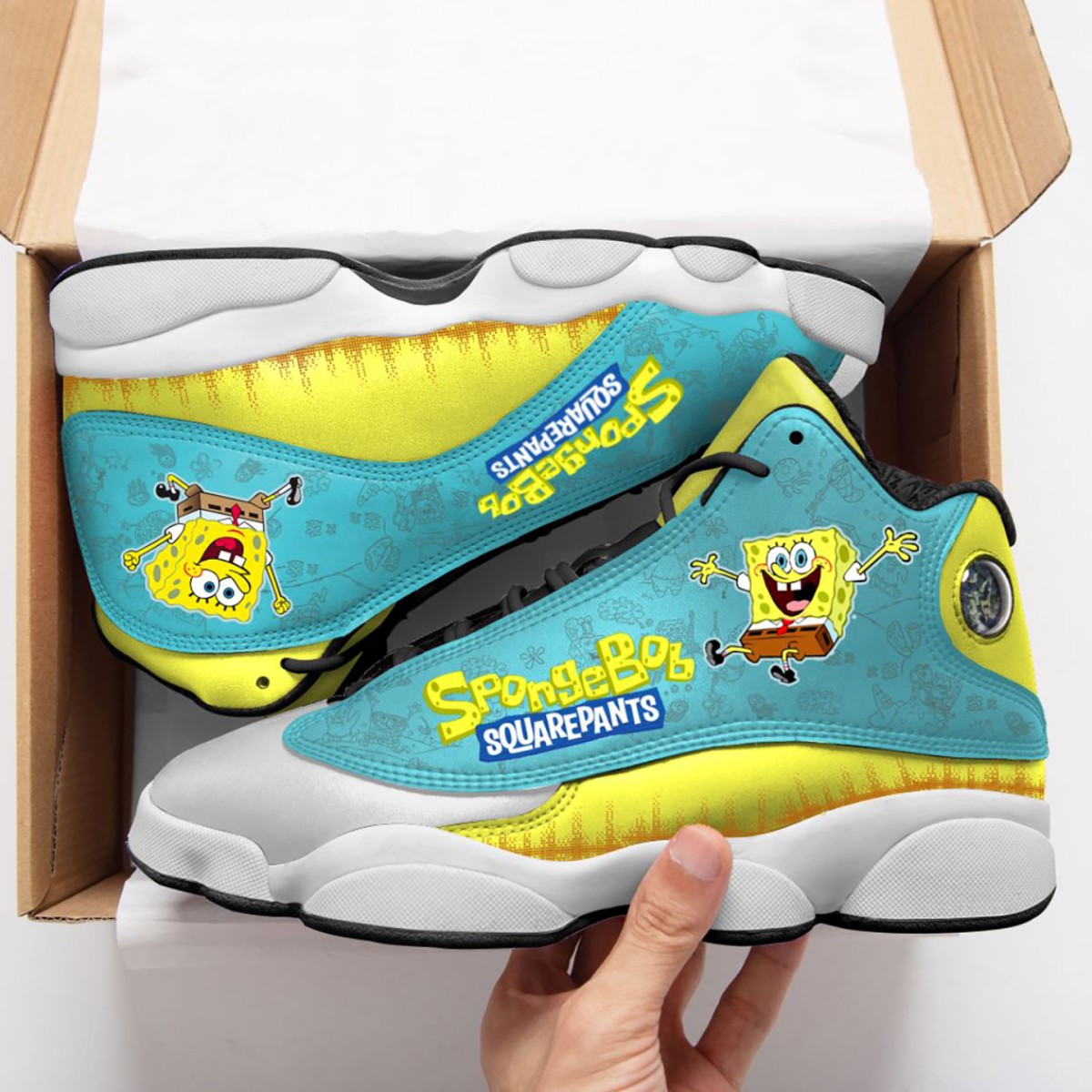 Acm Shop Detailed Look at the Air low jordan 1 High OG Brotherhood SPONGEBOB Custom AJ13 AIR low jordan Shoes