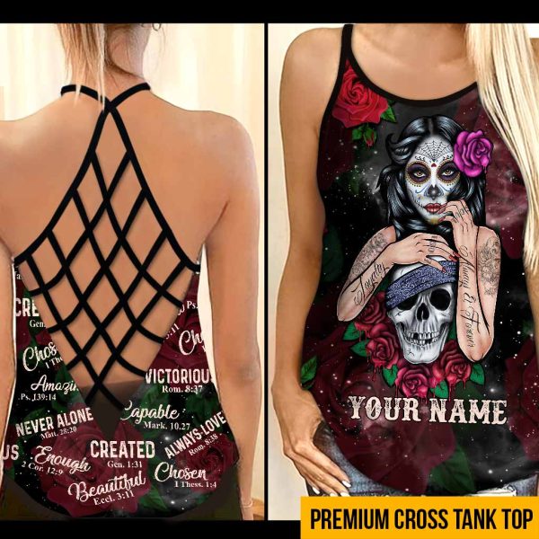 you2bare2b 2bskull2bpersonalized2bcross2btank2btop 4508 zt9hc