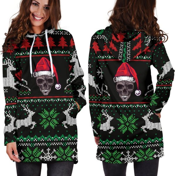 skull2bgift2bugly2bchristmas2bsanta2bskull2bblack2bhoodie2bdress 8431 11dqn