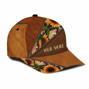 horse2bgirl2bsunflower2bpersonalized2bleather2bpattern2bprint2bclassic2bcap 8151 tj2sk