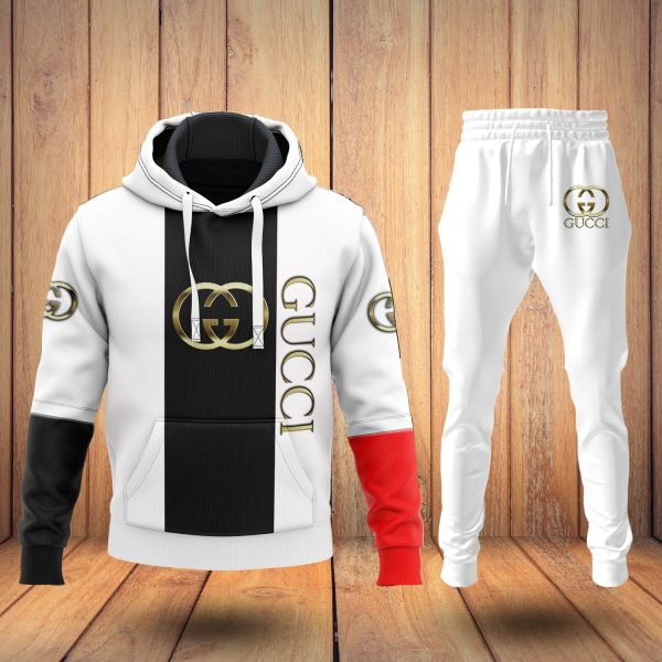 Gucci Black White Hoodie Sweatpants Pants Luxury Brand Clothing Clothes Outfit For Men HT gucci Cdsprovidencia Shop