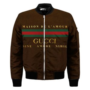 Gucci Brown Bomber Jacket Luxury Brand Clothing Clothes Outfit For Men ND