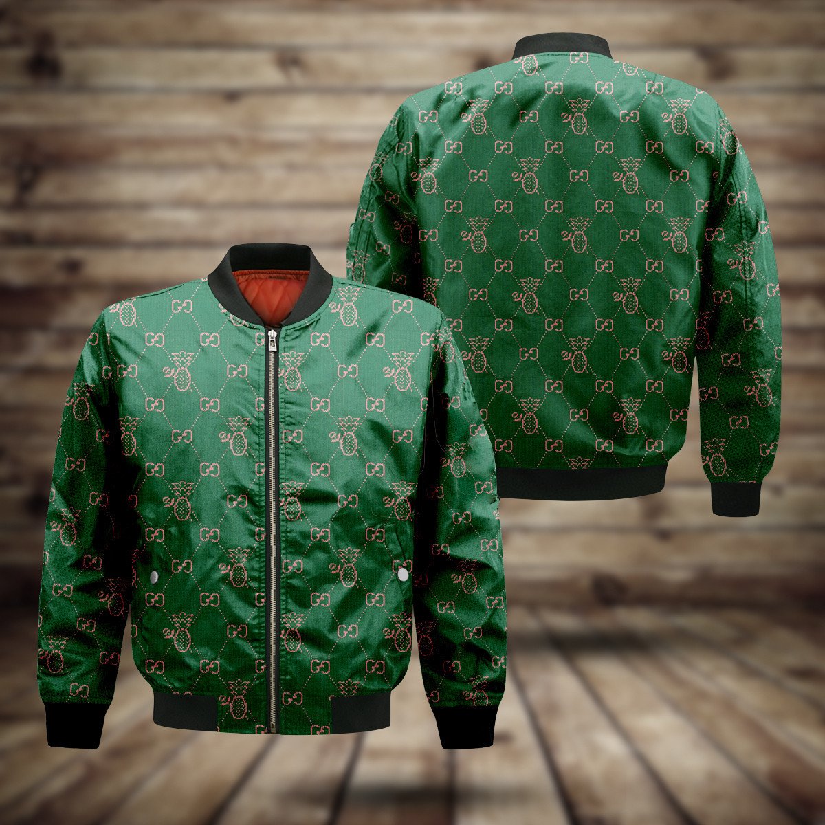 Gucci green bomber jacket hotsell