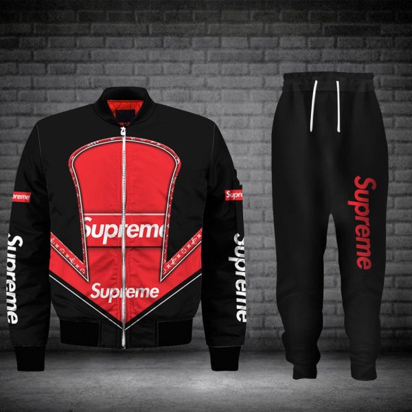 Slocog Shop - Supreme Black Bomber Jacket Sweatpants Pants Luxury Clothing  Clothes Outfit For Men ND - Merino Wool Sweatshirt
