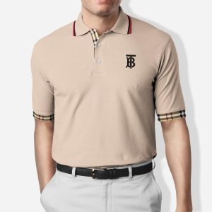 pink striped short sleeve polo shirt