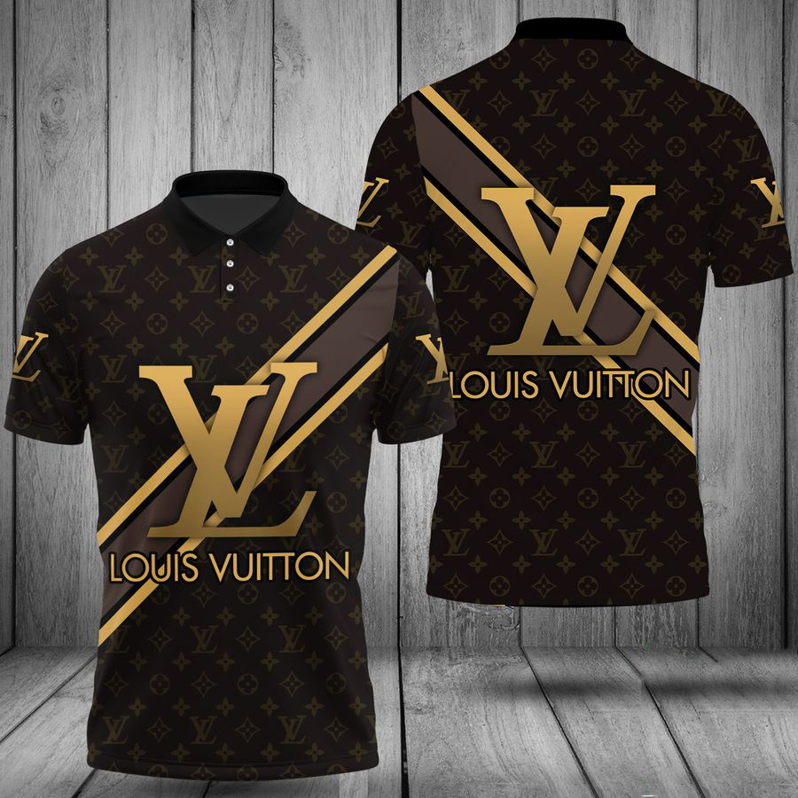 Louis Vuitton Monogram Light And Dark Brown Mens Polo Shirt - Tagotee