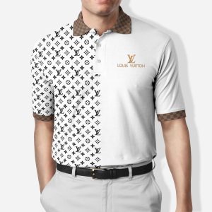 Louis Vuitton White Brown Polo Shirt Luxury Brand LV Clothing Clothes Golf  Tennis Outfit For Men HT in 2023
