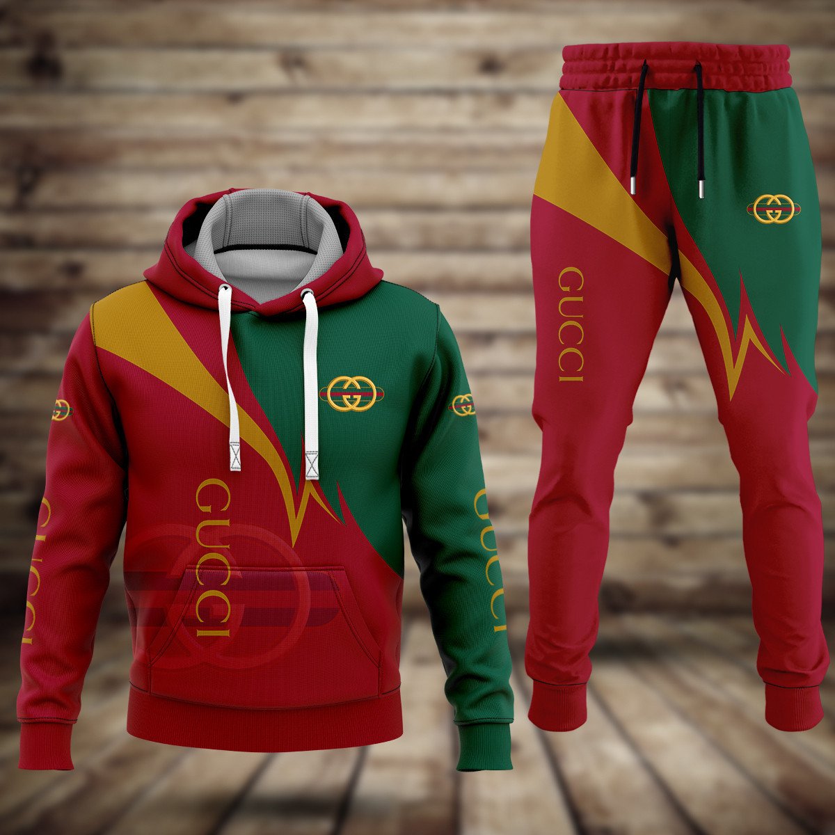 Gucci Kids Square G double breasted coat Acm Shop Gucci Green Red Hoodie Sweatpants Pants Luxury Clothing Clothes Outfit For Men ND