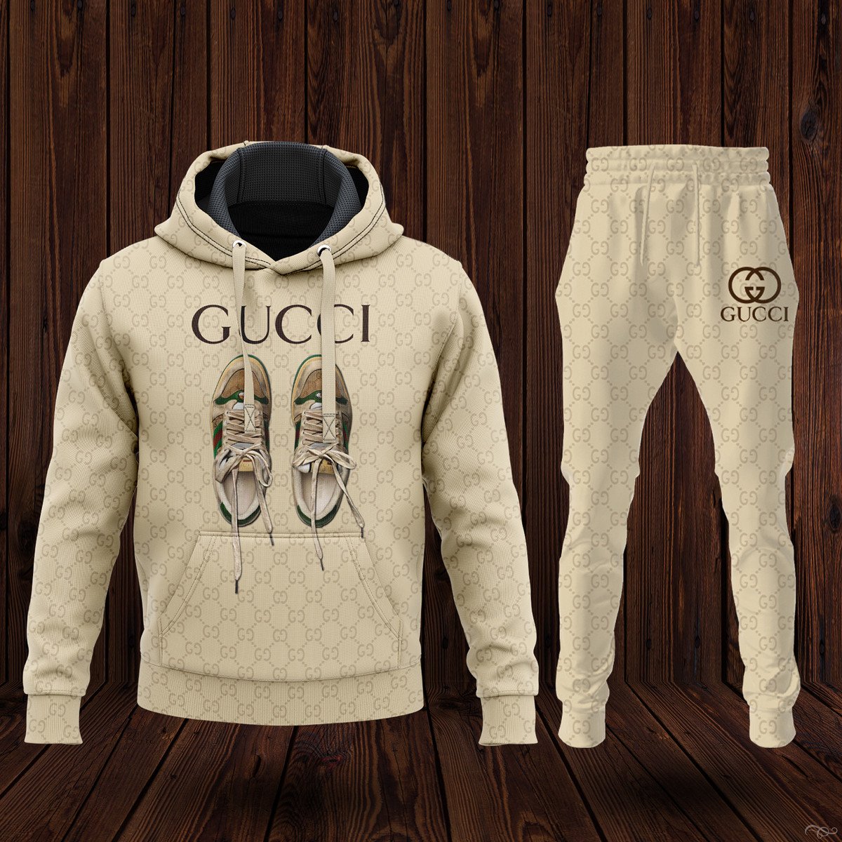 Gucci Embroidered denim mini skirt Gucci Beige Hoodie Sweatpants Pants Luxury Clothing Clothes Outfit For Men ND Acm Shop