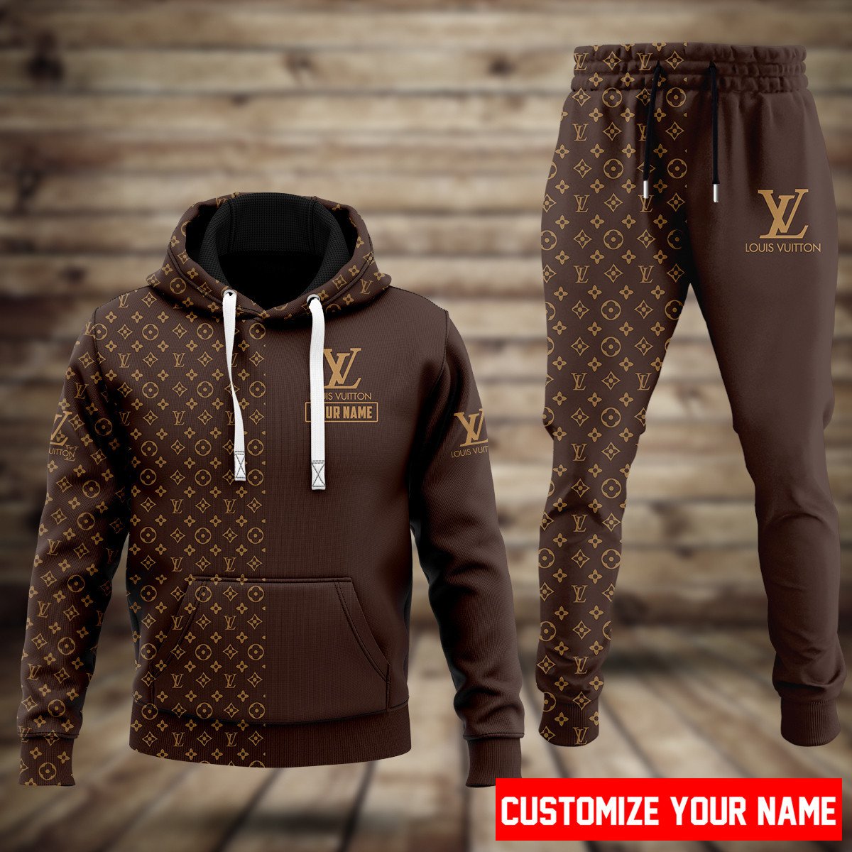 Louis Vuitton LV Monogram Hoodie Sweatpants Pants Luxury Clothing