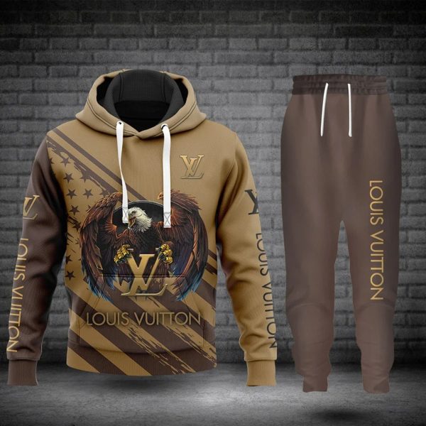 Louis Vuitton Brown Croptop Hoodie Leggings For Women Luxury Brand Lv  Clothing Clothes Outfit