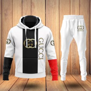 Slocog Shop - Gucci Black White Hoodie Sweatpants Pants Luxury Brand  Clothing Clothes Outfit For Men ND - Gucci Pre-Owned cut-out fitted dress