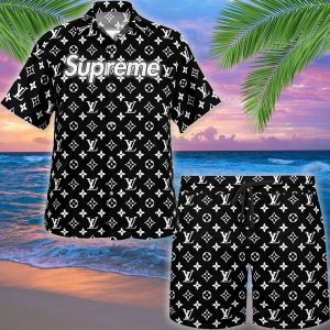 Louis Vuitton LV Supreme Hawaii Shirt Shorts Set Luxury Beach Clothing Clothes Outfit For Men ND