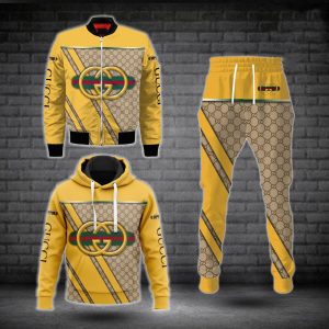 Gucci Yellow Jacket Hoodie Sweatpants Pants Luxury Brand Clothing Clothes Outfit For Men ND