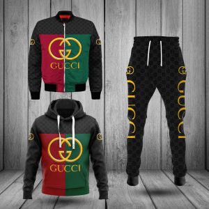 Gucci Black Jacket Hoodie Sweatpants Pants Luxury Brand Clothing Clothes Outfit For Men ND