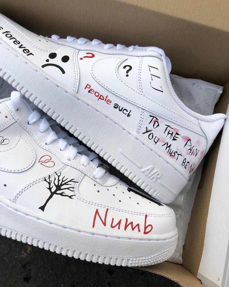 XXXTENTACION foamposite Air Force 1 Custom buty nike foamposite Air Force 1 high black bottom Acm Shop