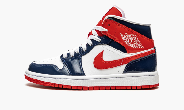wmns air jordan August 1 mid patent leather navy white red 2799 12317