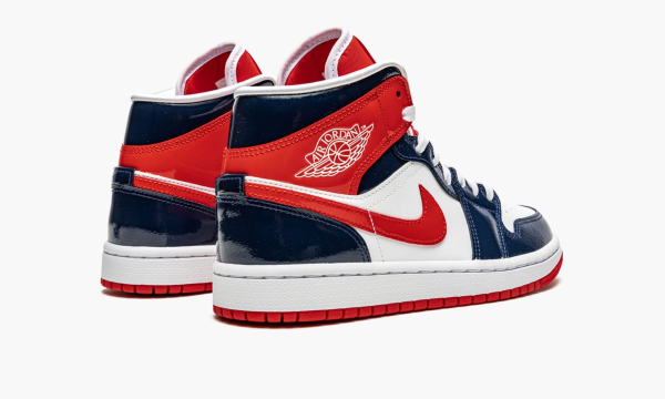 3 wmns air jordan August 1 mid patent leather navy white red 2799 12317