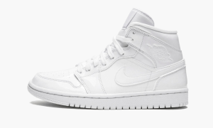 wmns air jordan 1 mid triple white patent leather 2799 39606