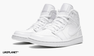 2 wmns air jordan 1 mid triple white patent leather 2799 39606