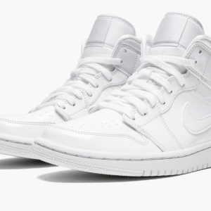 2 wmns air jordan 1 mid triple white patent leather 2799 39606