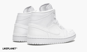 3-Wmns Air Jordan 1 Mid "Triple White Patent Leather" - 2799-39606