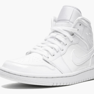 4 wmns air jordan 1 mid triple white patent leather 2799 39606