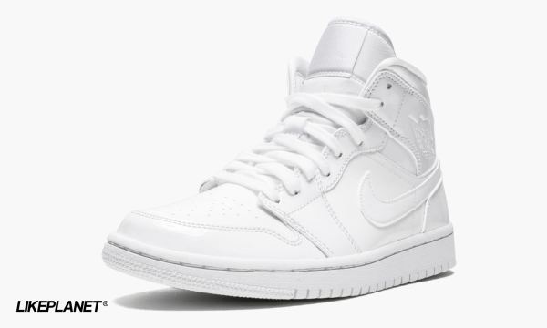 4 wmns air jordan 1 mid triple white patent leather 2799 39606