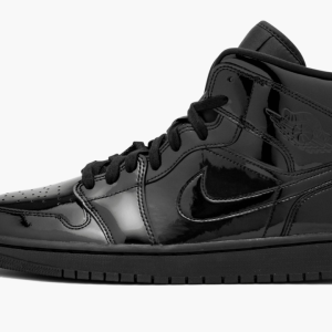 All black patent leather jordans on sale