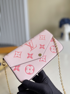 Louis Vuitton Felicie Pochette Monogram Empreinte Pink For Women, Women’s Bags, Shoulder And Crossbody Bags 8.3in/21cm LV M80498  - 2799