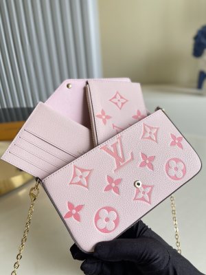 6 louis vuitton felicie pochette monogram empreinte pink for women womens bags shoulder and crossbody bags 83in21cm lv m80498 2799 100