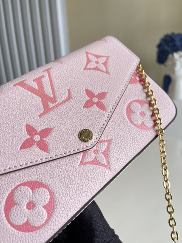 14 louis vuitton felicie pochette monogram empreinte pink for women womens bags shoulder and crossbody bags 83in21cm lv m80498 2799 100