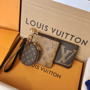 Louis Vuitton Trio Pouch Monogram Giant, Monogram Reverse And Monogram Mini Canvas For Women, Women’s Wallet 7.7in/19.5cm LV M68756  - 2799