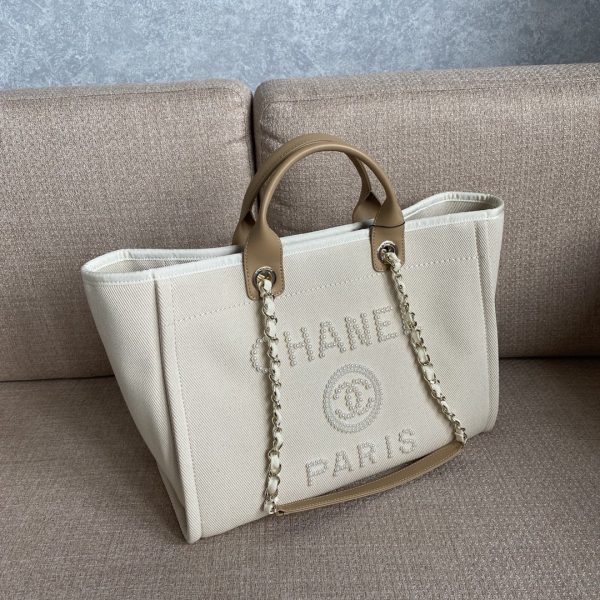 1 chanel deauville tote tweed bag summer collection white for women 157in40cm 2799 104