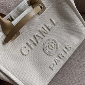 4 chanel deauville tote tweed bag summer collection white for women 157in40cm 2799 104