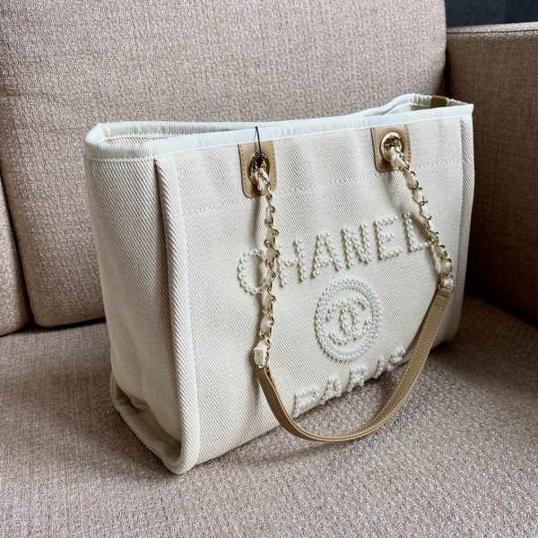 9 chanel deauville tote tweed bag summer collection white for women 157in40cm 2799 104