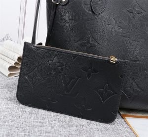 1-Louis Vuitton Neverfull MM Tote Bag Monogram Empreinte Black For Women, Women’s Handbags, Shoulder Bags 12.2in/31cm LV M45685  - 2799-113