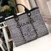 chanel deauville tote raffia canvas bag blackwhite for women 149in38cm 2799 126