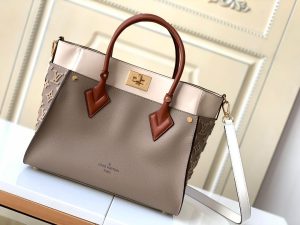 louis vuitton on my side mm tote bag monogram tufting on nappa softy for women womens handbags shoulder bags 12in31cm galet grey lv m53825 2799 130